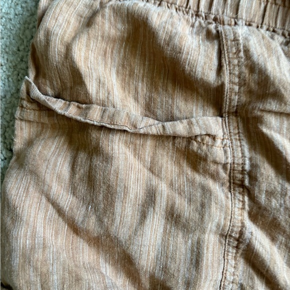 Athleta Womens Cabo Orange summer beach pull on Linen Textured 4" Short size 14 - Picture 6 of 15